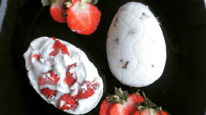 Frozen coconut yogurt Easter eggs