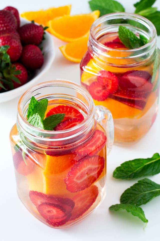 Strawberry, orange, mint water