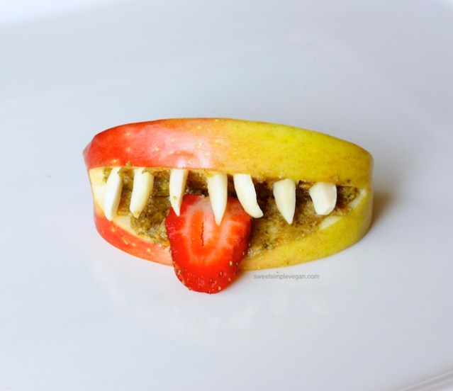 Halloween apple monster mouths